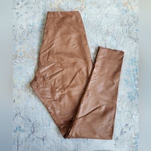 Commando Perfect Control Faux Leather Legging - Size Large - Cocoa